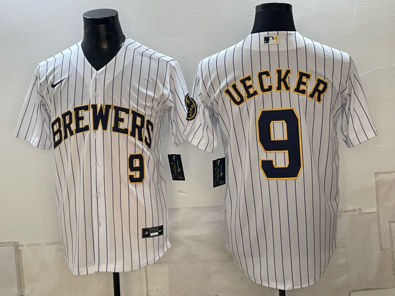 Men 2026 Milwaukee Brewers #9 Uecker White Game Nike MLB Jersey 10120
